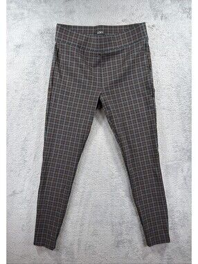 LOFT Womens Medium Plaid Pull On Ankle Pants Stretch Ponte Slim Leg